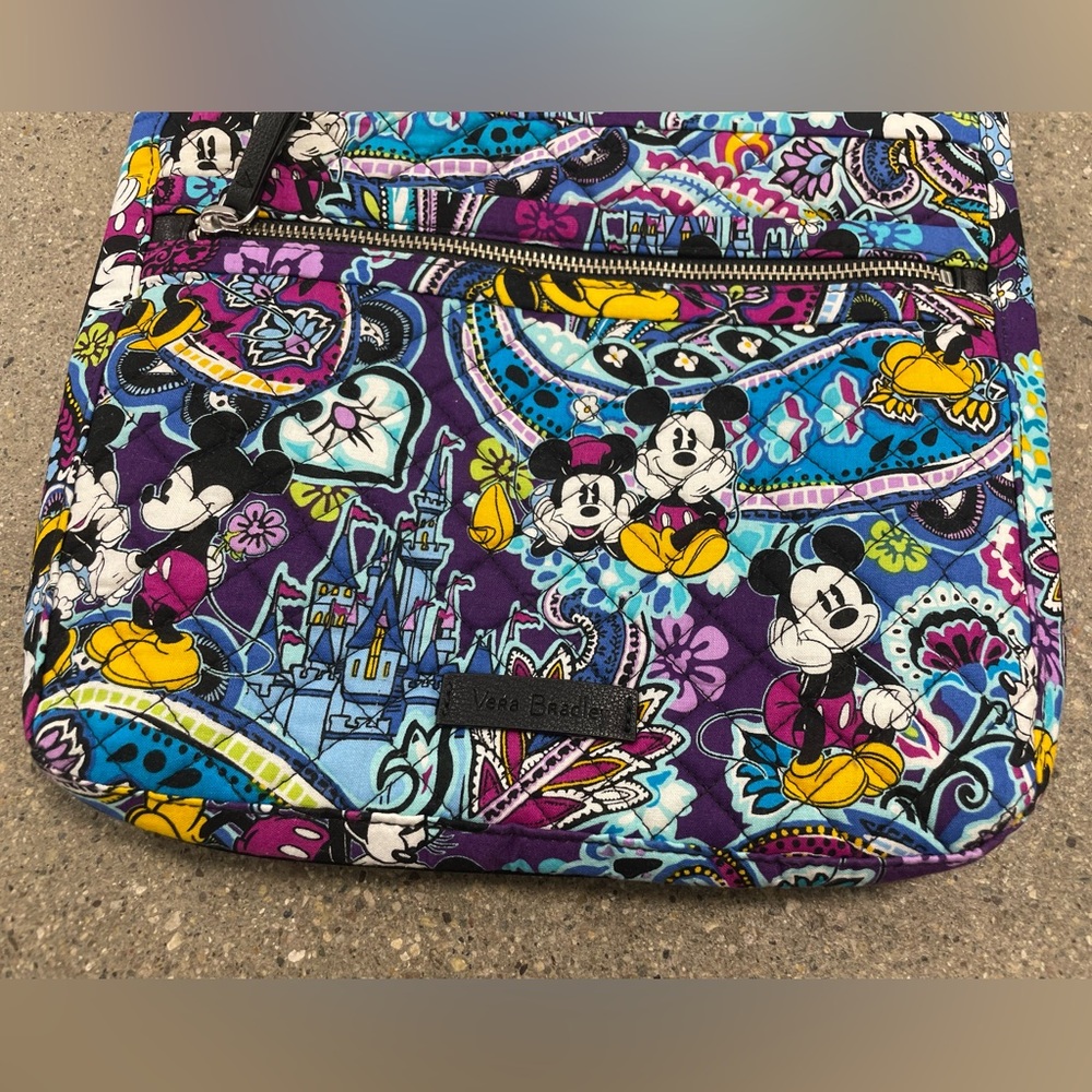 EUC Vera Bradley Triple Zip Hipster DISNEY PARKS Mickey's Paisley Celebration - Picture 3 of 16